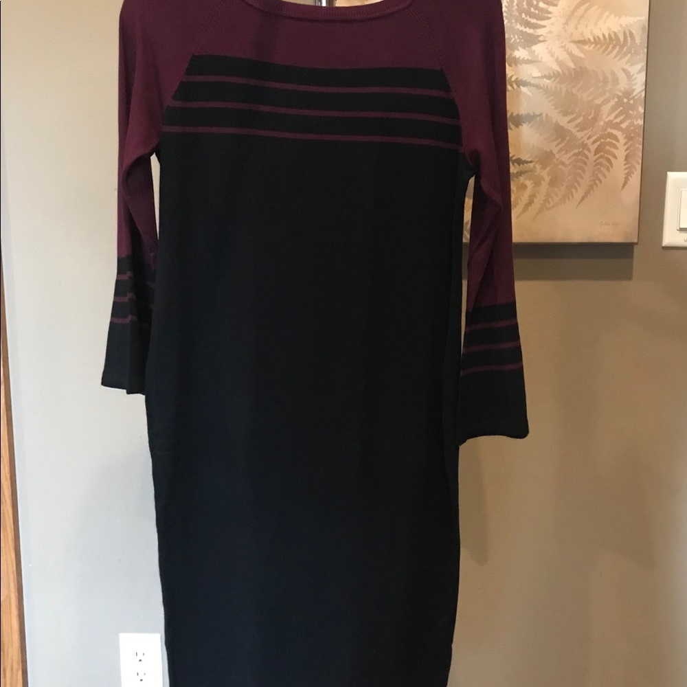 Burgundy and black sweater dress size medium